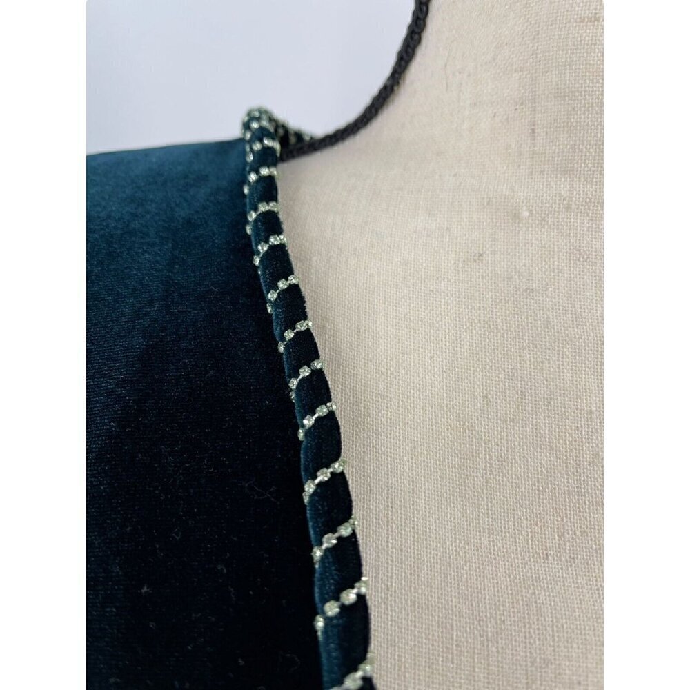 $4295 Monique Lhuillier 14 Plunging Crystal embellished Velour Gown elegant - Picture 4 of 14